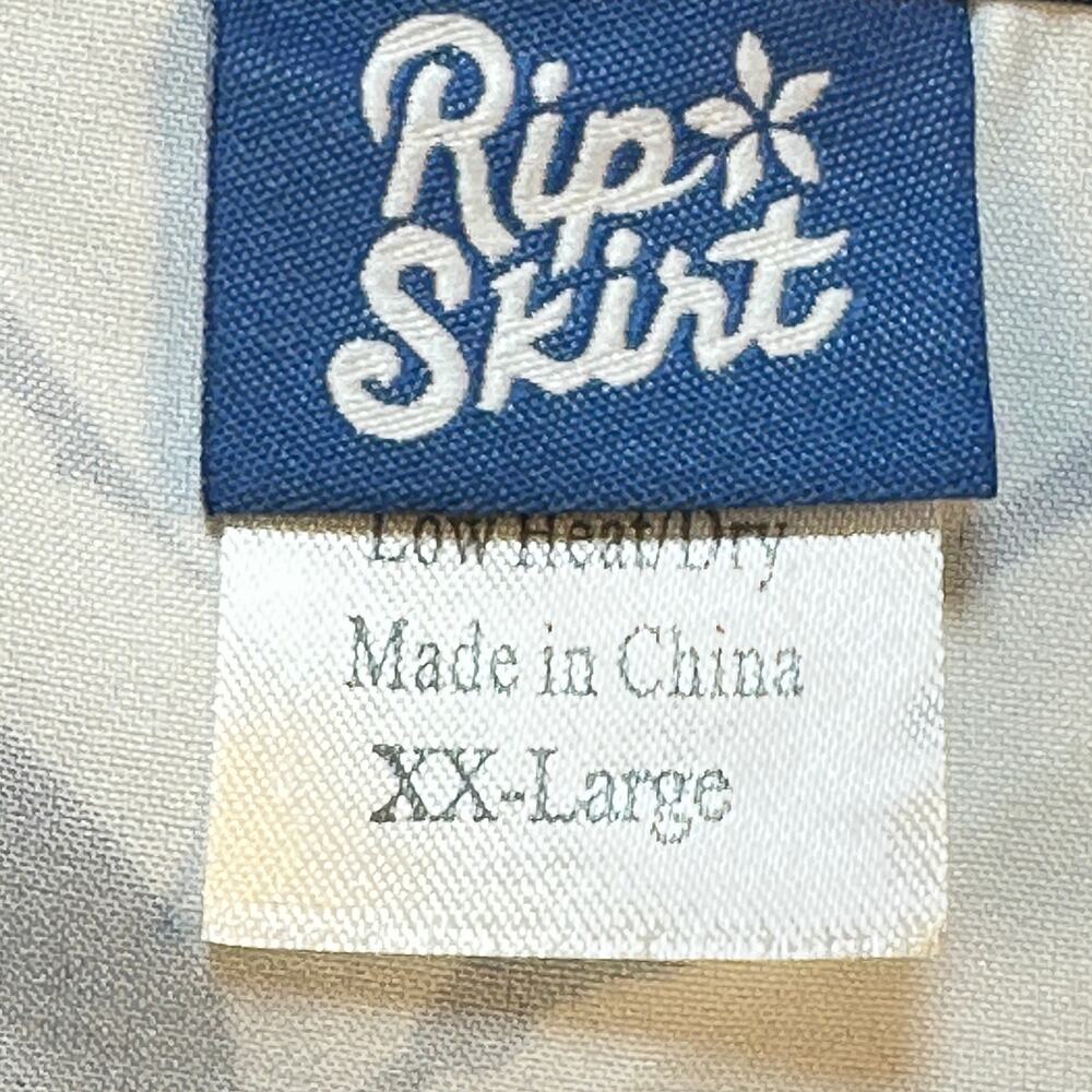 RipSkirt Hawaii Navy White Floral Wrap Skirt Women Sz XXL Knee Length 3 EUC - Picture 3 of 8